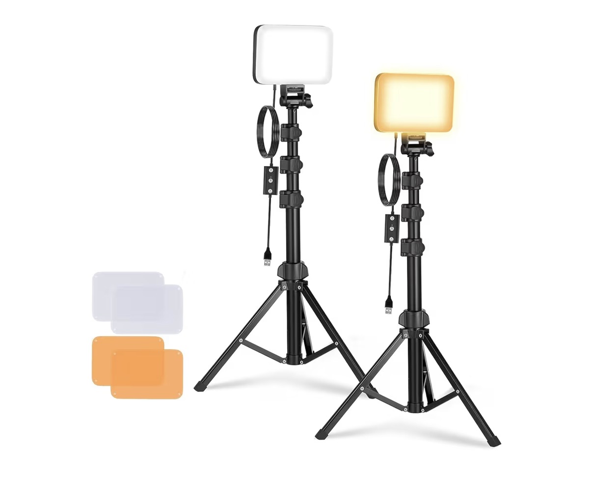 NEEWER BASICS BP66 2 Pack LED Video Light Panel Lighting Kit, Bi Color